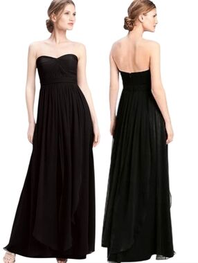 JENNY YOO Strapless Twist-front Chiffon Ball Gown - Size 14